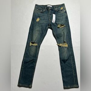 TopMan | NWT Destroyed Stretch High Rise Button Fly Skinny Jeans